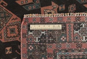 Semi Antique Charcoal Tribal 4X9 Vintage Oriental Runner Rug