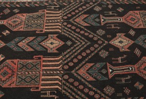Semi Antique Charcoal Tribal 4X9 Vintage Oriental Runner Rug