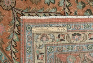 Semi Antique Floral Traditional 3'4X12'7 Vintage Oriental Runner Rug