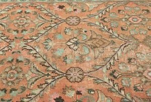 Semi Antique Floral Traditional 3'4X12'7 Vintage Oriental Runner Rug