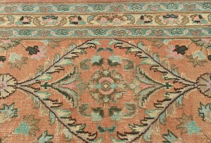 Semi Antique Floral Traditional 3'4X12'7 Vintage Oriental Runner Rug
