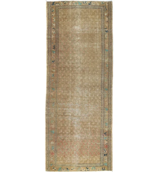 Antique Floral Traditional 3'5 X 9'0 Vintage Oriental Runner Rug