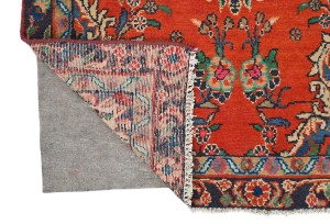 Vintage Red Floral Tribal 3'8X7'5 Oriental Rug