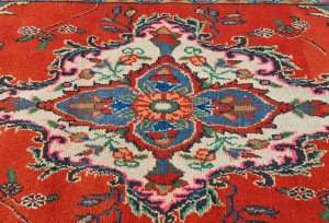 Vintage Red Floral Tribal 3'8X7'5 Oriental Rug
