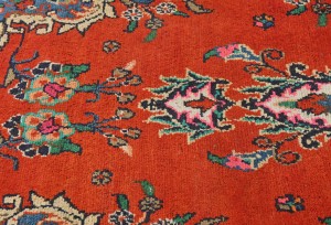 Vintage Red Floral Tribal 3'8X7'5 Oriental Rug