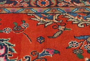 Vintage Red Floral Tribal 3'8X7'5 Oriental Rug