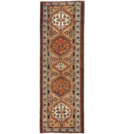 Semi Antique Geometric Tribal 3X10 Oriental Runner Rug