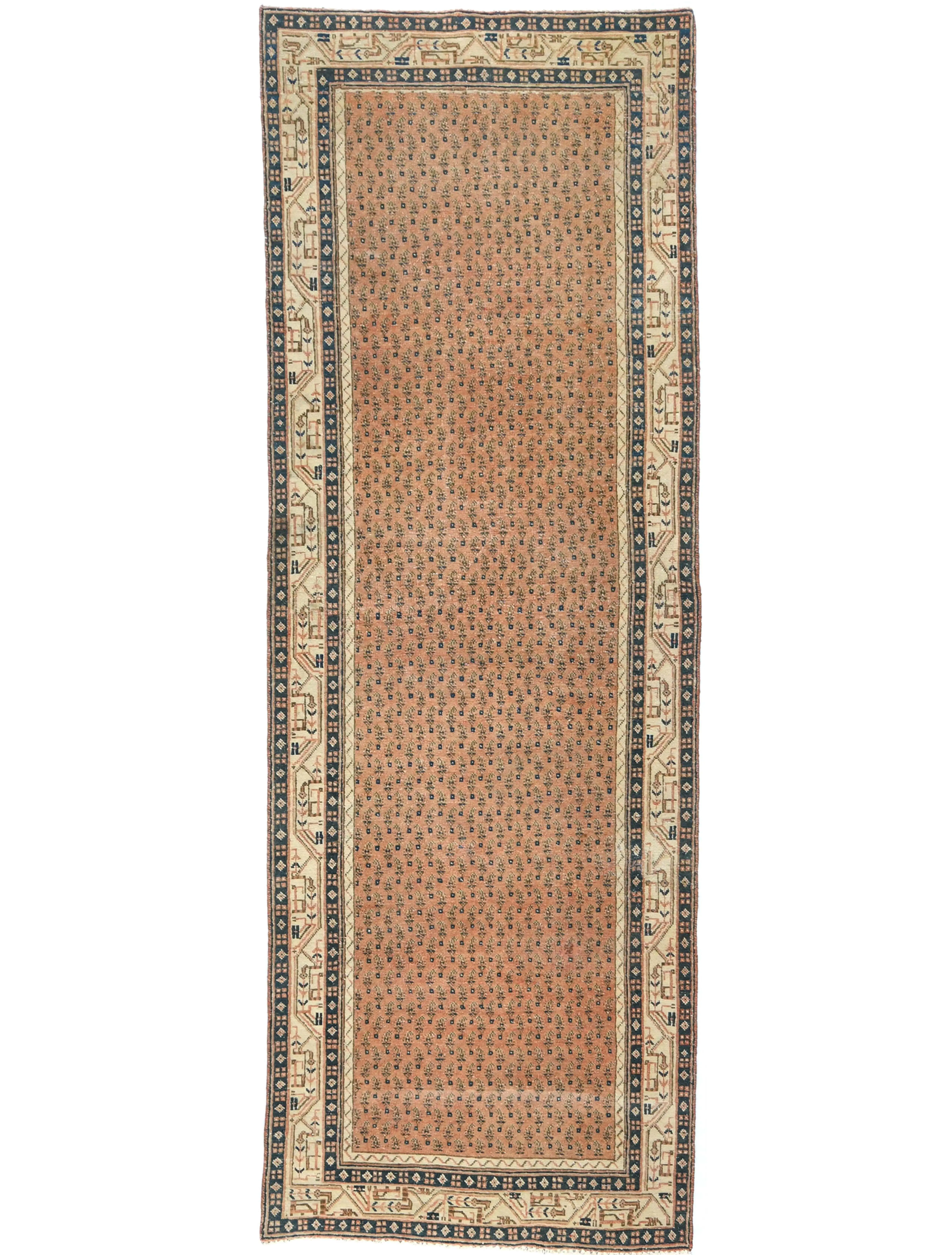 Semi Antique Floral Tribal 3'5X10 Vintage Oriental Runner Rug