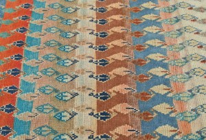 Semi Antique Multicolored Tribal 3'8X9'7 Vintage Oriental Runner Rug