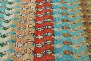 Semi Antique Multicolored Tribal 3'8X9'7 Vintage Oriental Runner Rug