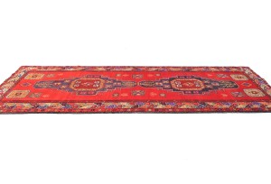 Red Floral Tribal 4X10 Oriental Runner Rug