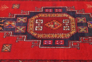 Red Floral Tribal 4X10 Oriental Runner Rug