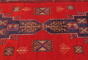 Red Floral Tribal 4X10 Oriental Runner Rug