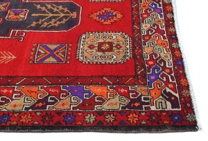 Red Floral Tribal 4X10 Oriental Runner Rug