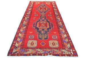 Red Floral Tribal 4X10 Oriental Runner Rug