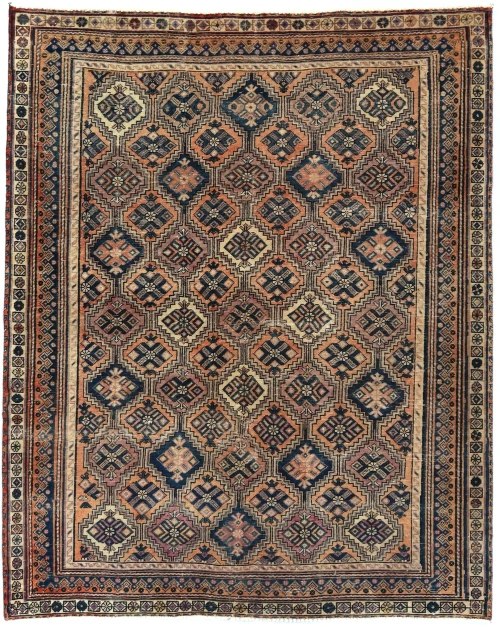 Semi Antique Orange Tribal 5'5X6'8 Vintage Oriental Rug