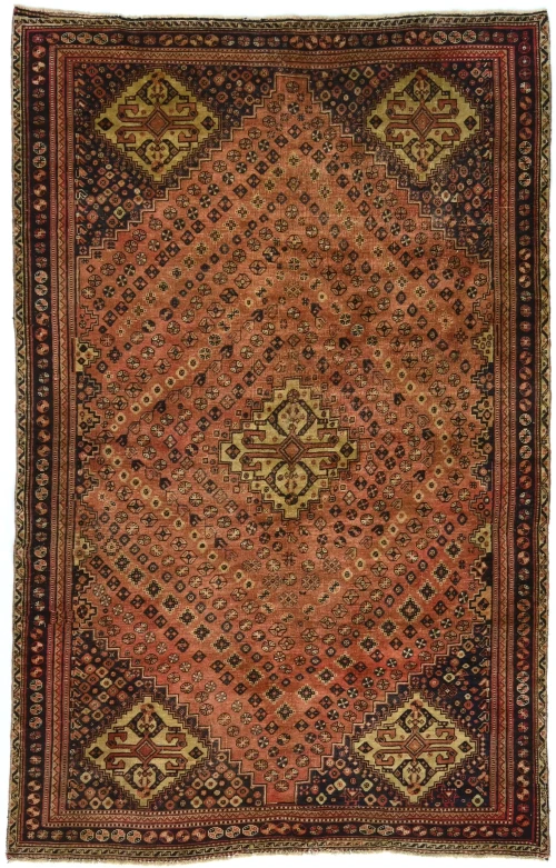 Semi Antique Rust Tribal 5X8 Vintage Oriental Rug