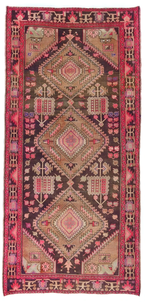 Semi Antique Gemetric Tribal 5X10 Vintage Oriental Runner Rug