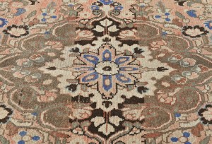 Semi Antique Peach Floral Classic 4X9 Vintage Runner Oriental Rug