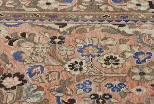 Semi Antique Peach Floral Classic 4X9 Vintage Runner Oriental Rug