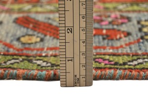 Semi Antique Tribal Pictorial 4'5X9'4 Vintage Runner Oriental Rug