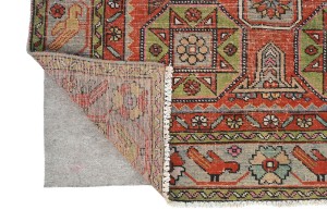 Semi Antique Tribal Pictorial 4'5X9'4 Vintage Runner Oriental Rug