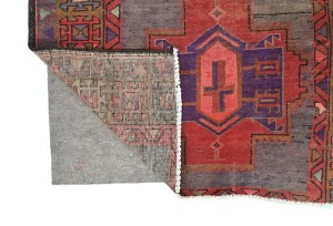 Semi Antique Tribal Geometric 3'6X9 Vintage Oriental Runner Rug