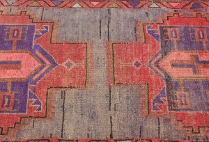 Semi Antique Tribal Geometric 3'6X9 Vintage Oriental Runner Rug