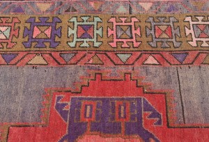 Semi Antique Tribal Geometric 3'6X9 Vintage Oriental Runner Rug
