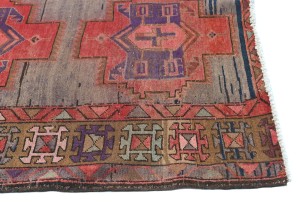 Semi Antique Tribal Geometric 3'6X9 Vintage Oriental Runner Rug