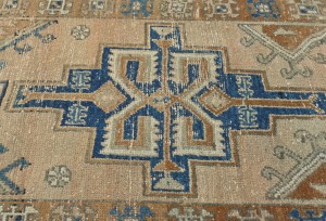 Semi Antique Geometric Tribal 3X9 Vintage Oriental Runner Rug