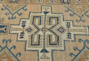 Semi Antique Geometric Tribal 3X9 Vintage Oriental Runner Rug