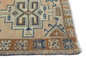 Semi Antique Geometric Tribal 3X9 Vintage Oriental Runner Rug
