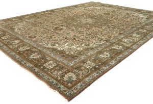 Light Peach Semi Antique Classic Floral 10X13 Vintage Oriental Rug