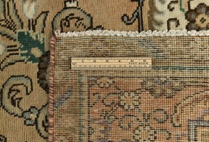 Semi Antique Muted Floral 9'8X12'5 Distressed Vintage Oriental Rug