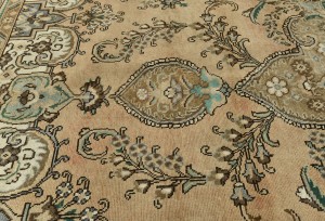 Semi Antique Muted Floral 9'8X12'5 Distressed Vintage Oriental Rug