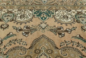 Semi Antique Muted Floral 9'8X12'5 Distressed Vintage Oriental Rug