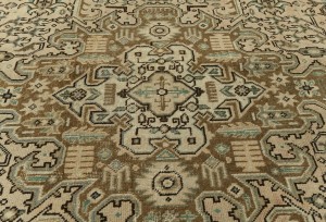 Semi Antique Muted Floral 6'3X9'5 Distressed Vintage Oriental Rug