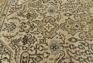 Semi Antique Muted Floral 6'3X9'5 Distressed Vintage Oriental Rug