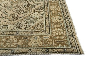 Semi Antique Muted Floral 6'3X9'5 Distressed Vintage Oriental Rug