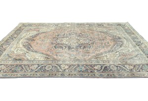 Antique Muted Classic Floral 6'7X9'4 Distressed Vintage Oriental Rug
