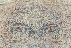 Antique Muted Classic Floral 6'7X9'4 Distressed Vintage Oriental Rug