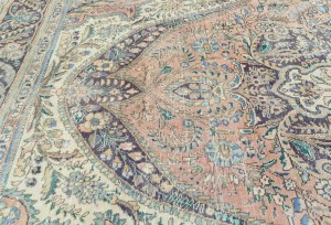 Antique Muted Classic Floral 6'7X9'4 Distressed Vintage Oriental Rug
