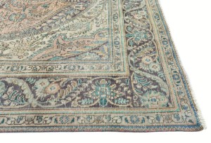 Antique Muted Classic Floral 6'7X9'4 Distressed Vintage Oriental Rug