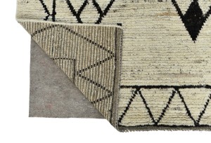 Cream & Black Tribal Modern 8'5X9'8 Moroccan Style Oriental Rug