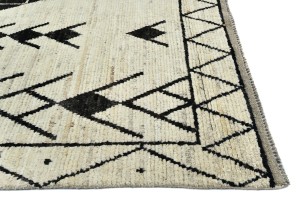Cream & Black Tribal Modern 8'5X9'8 Moroccan Style Oriental Rug