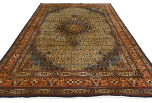 Vintage Cream Floral 6'5X10 Mood Persian Rug