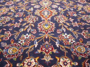 Semi Antique SignedTraditional Purple-navy 10X14 Kashan  Rug