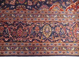 Semi Antique SignedTraditional Purple-navy 10X14 Kashan  Rug