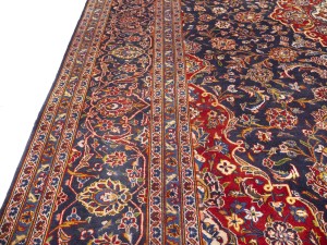 Semi Antique SignedTraditional Purple-navy 10X14 Kashan  Rug